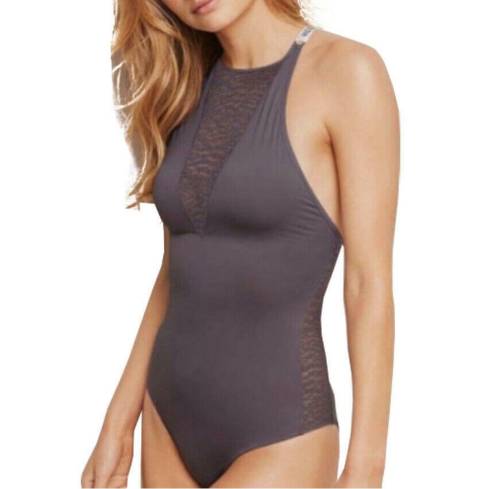 Victoria Secret’s Grey Leopard Lace Bodysuit/ Teddy